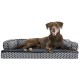 Furhaven Large Orthopaedic Dog Bed Faux Fur & Velvet Sofa-Style w/Removable Washable Cover - Driftwood Brown, Large
