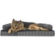 Furhaven Large Orthopaedic Dog Bed Faux Fur & Velvet Sofa-Style w/Removable Washable Cover - Driftwood Brown, Large