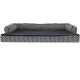 Furhaven Large Orthopaedic Dog Bed Faux Fur & Velvet Sofa-Style w/Removable Washable Cover - Driftwood Brown, Large