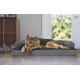 Furhaven Large Orthopaedic Dog Bed Faux Fur & Velvet Sofa-Style w/Removable Washable Cover - Driftwood Brown, Large