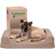 Furhaven Large Orthopaedic Dog Bed Faux Fur & Velvet Sofa-Style w/Removable Washable Cover - Driftwood Brown, Large