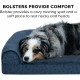 Furhaven Large Orthopaedic Dog Bed Faux Fur & Velvet Sofa-Style w/Removable Washable Cover - Driftwood Brown, Large