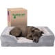 Furhaven Large Orthopaedic Dog Bed Faux Fur & Velvet Sofa-Style w/Removable Washable Cover - Driftwood Brown, Large