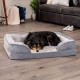 Furhaven Large Orthopaedic Dog Bed Faux Fur & Velvet Sofa-Style w/Removable Washable Cover - Driftwood Brown, Large