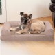 Furhaven Large Orthopaedic Dog Bed Faux Fur & Velvet Sofa-Style w/Removable Washable Cover - Driftwood Brown, Large