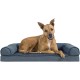 Furhaven Large Orthopaedic Dog Bed Faux Fur & Velvet Sofa-Style w/Removable Washable Cover - Driftwood Brown, Large