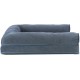 Furhaven Large Orthopaedic Dog Bed Faux Fur & Velvet Sofa-Style w/Removable Washable Cover - Driftwood Brown, Large