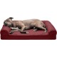 Furhaven Large Orthopaedic Dog Bed Faux Fur & Velvet Sofa-Style w/Removable Washable Cover - Driftwood Brown, Large