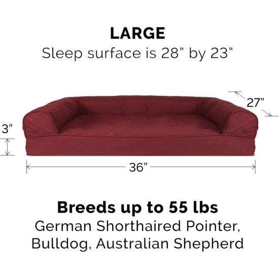 Furhaven Large Orthopaedic Dog Bed Faux Fur & Velvet Sofa-Style w/Removable Washable Cover - Driftwood Brown, Large Furhaven Large Orthopaedic Dog Bed Faux Fur & Velvet Sofa-Style w/Removable Washable Cover - Driftwood Brown, Large