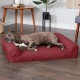 Furhaven Large Orthopaedic Dog Bed Faux Fur & Velvet Sofa-Style w/Removable Washable Cover - Driftwood Brown, Large