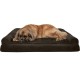 Furhaven Large Orthopaedic Dog Bed Faux Fur & Velvet Sofa-Style w/Removable Washable Cover - Driftwood Brown, Large