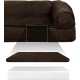 Furhaven Large Orthopaedic Dog Bed Faux Fur & Velvet Sofa-Style w/Removable Washable Cover - Driftwood Brown, Large