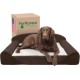 Furhaven Large Orthopaedic Dog Bed Faux Fur & Velvet Sofa-Style w/Removable Washable Cover - Driftwood Brown, Large