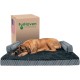 Furhaven Large Orthopaedic Dog Bed Faux Fur & Velvet Sofa-Style w/Removable Washable Cover - Driftwood Brown, Large