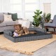 Furhaven Large Orthopaedic Dog Bed Faux Fur & Velvet Sofa-Style w/Removable Washable Cover - Driftwood Brown, Large