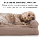 Furhaven Large Orthopaedic Dog Bed Faux Fur & Velvet Sofa-Style w/Removable Washable Cover - Driftwood Brown, Large