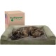 Furhaven Large Orthopaedic Dog Bed Faux Fur & Velvet Sofa-Style w/Removable Washable Cover - Driftwood Brown, Large