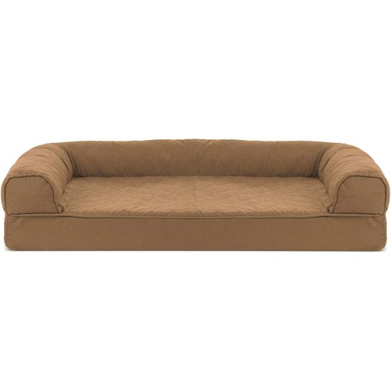 Furhaven Large Orthopaedic Dog Bed Faux Fur & Velvet Sofa-Style w/Removable Washable Cover - Driftwood Brown, Large Furhaven Large Orthopaedic Dog Bed Faux Fur & Velvet Sofa-Style w/Removable Washable Cover - Driftwood Brown, Large