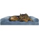 Furhaven Large Orthopaedic Dog Bed Faux Fur & Velvet Sofa-Style w/Removable Washable Cover - Driftwood Brown, Large