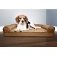 Furhaven Large Orthopaedic Dog Bed Faux Fur & Velvet Sofa-Style w/Removable Washable Cover - Driftwood Brown, Large