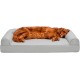 Furhaven Large Orthopaedic Dog Bed Faux Fur & Velvet Sofa-Style w/Removable Washable Cover - Driftwood Brown, Large