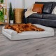 Furhaven Large Orthopaedic Dog Bed Faux Fur & Velvet Sofa-Style w/Removable Washable Cover - Driftwood Brown, Large