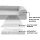 Furhaven Large Orthopaedic Dog Bed Faux Fur & Velvet Sofa-Style w/Removable Washable Cover - Driftwood Brown, Large