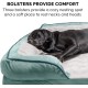 Furhaven Large Orthopaedic Dog Bed Faux Fur & Velvet Sofa-Style w/Removable Washable Cover - Driftwood Brown, Large