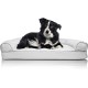 Furhaven Large Orthopaedic Dog Bed Faux Fur & Velvet Sofa-Style w/Removable Washable Cover - Driftwood Brown, Large