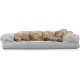 Furhaven Large Orthopaedic Dog Bed Faux Fur & Velvet Sofa-Style w/Removable Washable Cover - Driftwood Brown, Large
