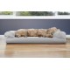 Furhaven Large Orthopaedic Dog Bed Faux Fur & Velvet Sofa-Style w/Removable Washable Cover - Driftwood Brown, Large