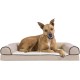 Furhaven Large Orthopaedic Dog Bed Faux Fur & Velvet Sofa-Style w/Removable Washable Cover - Driftwood Brown, Large