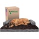 Furhaven Large Orthopaedic Dog Bed Faux Fur & Velvet Sofa-Style w/Removable Washable Cover - Driftwood Brown, Large