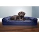 Furhaven Large Orthopaedic Dog Bed Faux Fur & Velvet Sofa-Style w/Removable Washable Cover - Driftwood Brown, Large