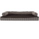 Furhaven Large Orthopaedic Dog Bed Faux Fur & Velvet Sofa-Style w/Removable Washable Cover - Driftwood Brown, Large