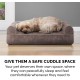 Furhaven Large Orthopaedic Dog Bed Faux Fur & Velvet Sofa-Style w/Removable Washable Cover - Driftwood Brown, Large