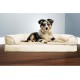 Furhaven Large Orthopaedic Dog Bed Faux Fur & Velvet Sofa-Style w/Removable Washable Cover - Driftwood Brown, Large