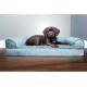 Furhaven Large Orthopaedic Dog Bed Faux Fur & Velvet Sofa-Style w/Removable Washable Cover - Driftwood Brown, Large