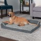 Furhaven Pet 84536401 Sable Brown Deluxe Chaise Lounge Cooling Gel Top Sofa Pet Bed, Jumbo