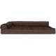 Furhaven Pet 84536401 Sable Brown Deluxe Chaise Lounge Cooling Gel Top Sofa Pet Bed, Jumbo