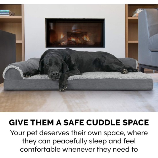 Furhaven Pet 84536401 Sable Brown Deluxe Chaise Lounge Cooling Gel Top Sofa Pet Bed, Jumbo Furhaven Pet 84536401 Sable Brown Deluxe Chaise Lounge Cooling Gel Top Sofa Pet Bed, Jumbo