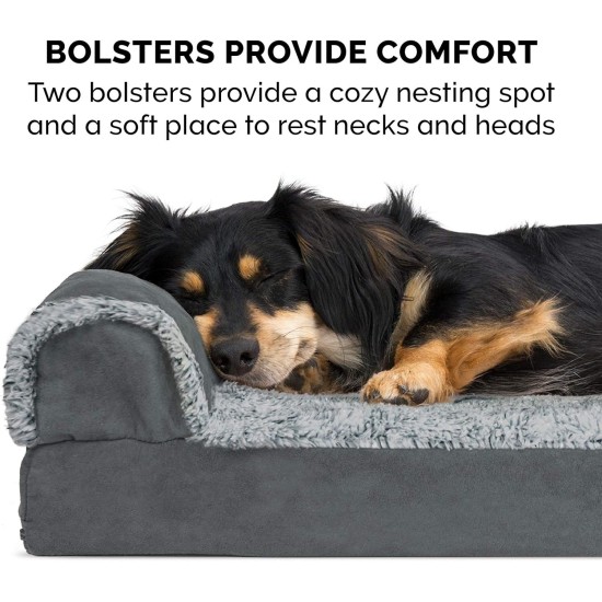 Furhaven Pet 84536401 Sable Brown Deluxe Chaise Lounge Cooling Gel Top Sofa Pet Bed, Jumbo Furhaven Pet 84536401 Sable Brown Deluxe Chaise Lounge Cooling Gel Top Sofa Pet Bed, Jumbo