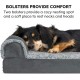 Furhaven Pet 84536401 Sable Brown Deluxe Chaise Lounge Cooling Gel Top Sofa Pet Bed, Jumbo