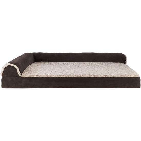 Furhaven Pet 84536401 Sable Brown Deluxe Chaise Lounge Cooling Gel Top Sofa Pet Bed, Jumbo Furhaven Pet 84536401 Sable Brown Deluxe Chaise Lounge Cooling Gel Top Sofa Pet Bed, Jumbo