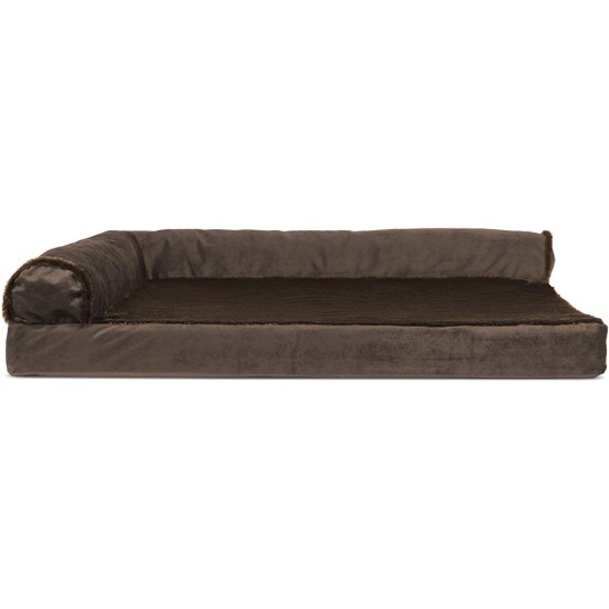 Furhaven Pet 84536401 Sable Brown Deluxe Chaise Lounge Cooling Gel Top Sofa Pet Bed, Jumbo Furhaven Pet 84536401 Sable Brown Deluxe Chaise Lounge Cooling Gel Top Sofa Pet Bed, Jumbo