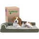 Furhaven Pet 84536401 Sable Brown Deluxe Chaise Lounge Cooling Gel Top Sofa Pet Bed, Jumbo