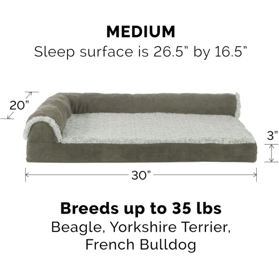 Furhaven Pet 84536401 Sable Brown Deluxe Chaise Lounge Cooling Gel Top Sofa Pet Bed, Jumbo Furhaven Pet 84536401 Sable Brown Deluxe Chaise Lounge Cooling Gel Top Sofa Pet Bed, Jumbo