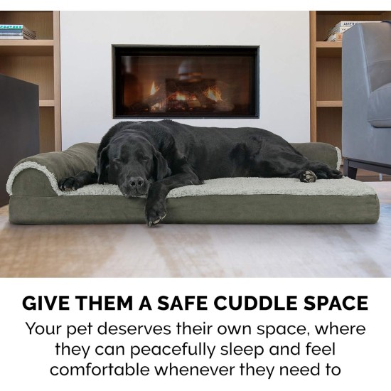 Furhaven Pet 84536401 Sable Brown Deluxe Chaise Lounge Cooling Gel Top Sofa Pet Bed, Jumbo Furhaven Pet 84536401 Sable Brown Deluxe Chaise Lounge Cooling Gel Top Sofa Pet Bed, Jumbo