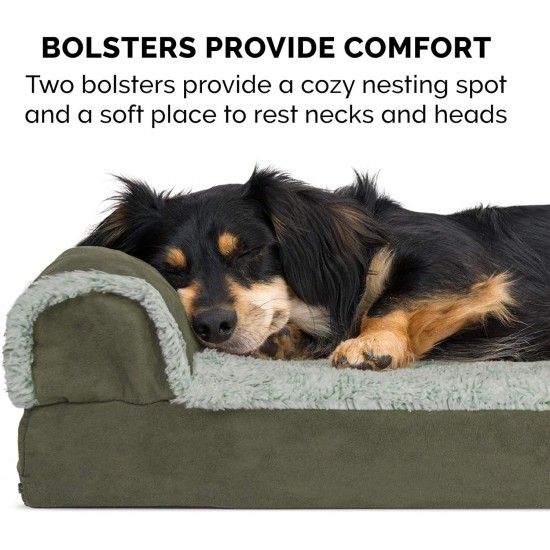 Furhaven Pet 84536401 Sable Brown Deluxe Chaise Lounge Cooling Gel Top Sofa Pet Bed, Jumbo Furhaven Pet 84536401 Sable Brown Deluxe Chaise Lounge Cooling Gel Top Sofa Pet Bed, Jumbo
