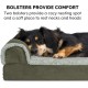 Furhaven Pet 84536401 Sable Brown Deluxe Chaise Lounge Cooling Gel Top Sofa Pet Bed, Jumbo